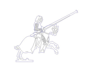 Knight with Pot Helm - no crest, plain barding (var1) - (Mounted / On Foot)